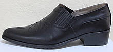 Туфлі козаки чорні шкіряні чоловічі від виробника модель ЛЕ103