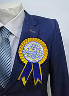 Медаль Випускник початкової школи желто-синяя с розеткой