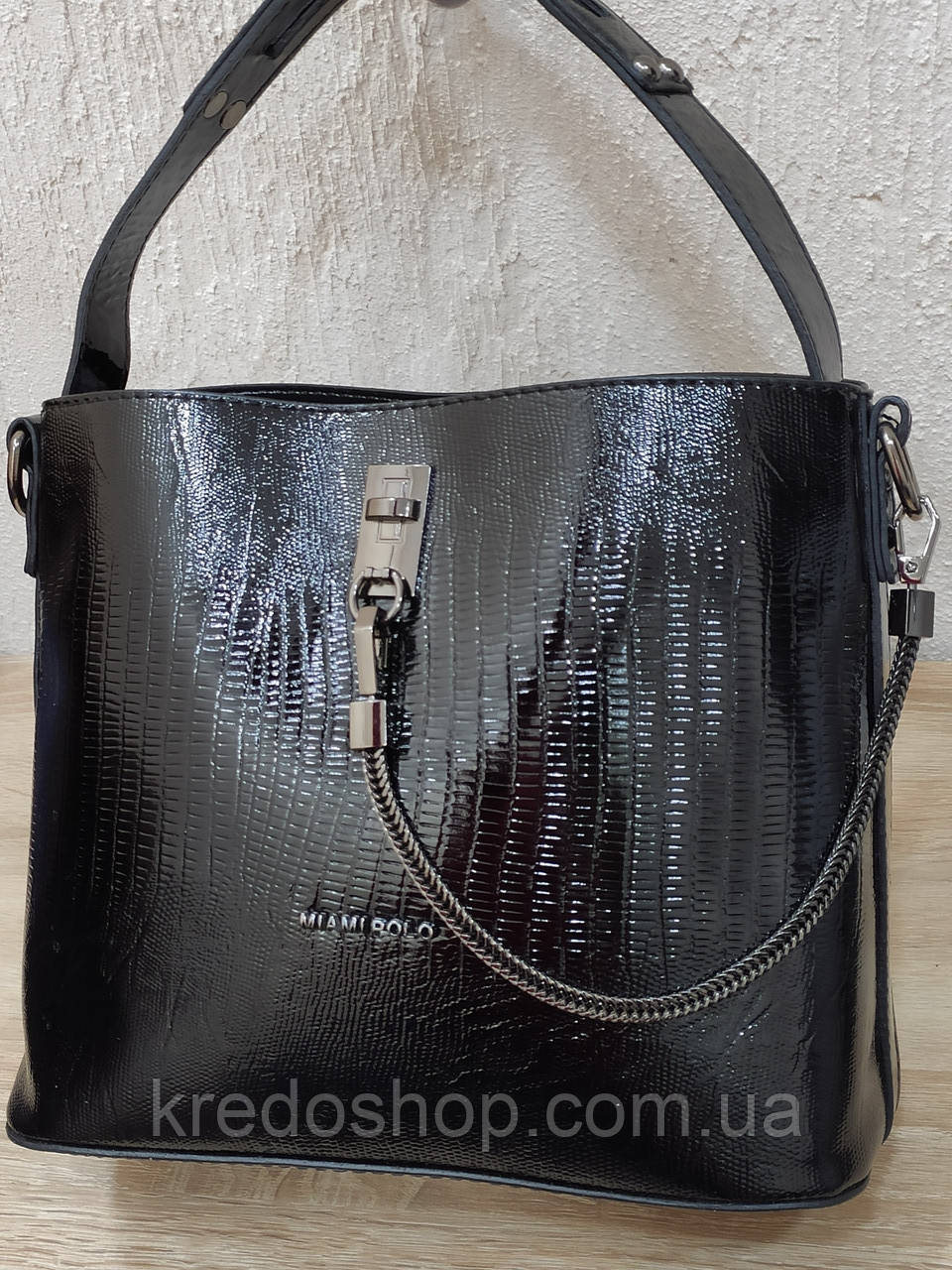 Сумка Женская Черная Стильная Лаковая (Турция) — Купить Недорого на ...