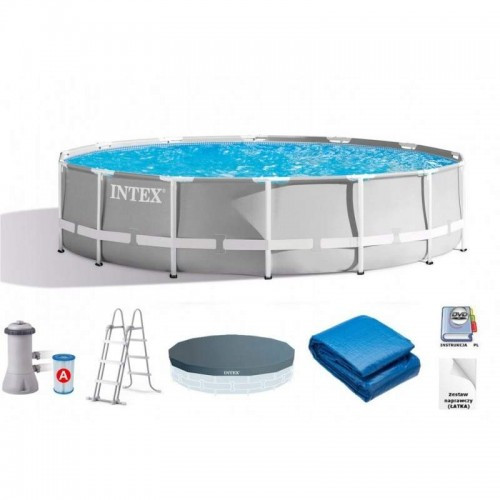 Каркасний басейн 427х107 см Intex 26720 з фільтр-насосом, драбиною, тентом і підстилкою