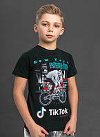 Футболка дитяча для хлопчика темно-зелена з принтом Valimark 42