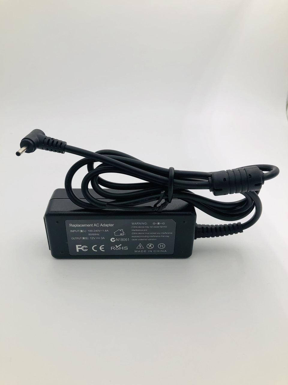 Блок живлення для ноутбука Asus, роз'єм 2.5*0.8 мм, 12V, 3A, 36W, чорний, без кабелю