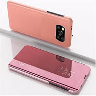 Чохол-книжка Mirror для Xiaomi Poco X3 Дзеркальний рожевий