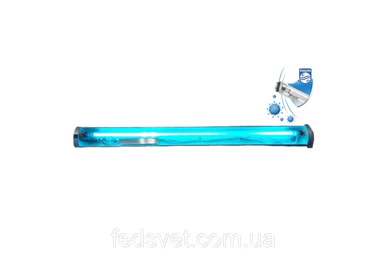 Опромінювач 30W (до 90м2) бактерицидний накладної з лампою PHILIPS TUV, фото 1