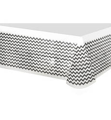 Скатертина на свято "Зигзаг" 180*110 см, колір - срібло з білим