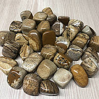 Натуральный камень галтовка крошка Пейзажная яшма обработанный скол 20-30 мм (25 грамм, 2 шт)