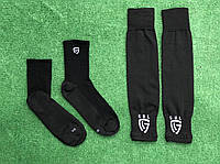 Гетры футбольные без носка + носки GUL(черные)/комплект/обрезки/для футбола