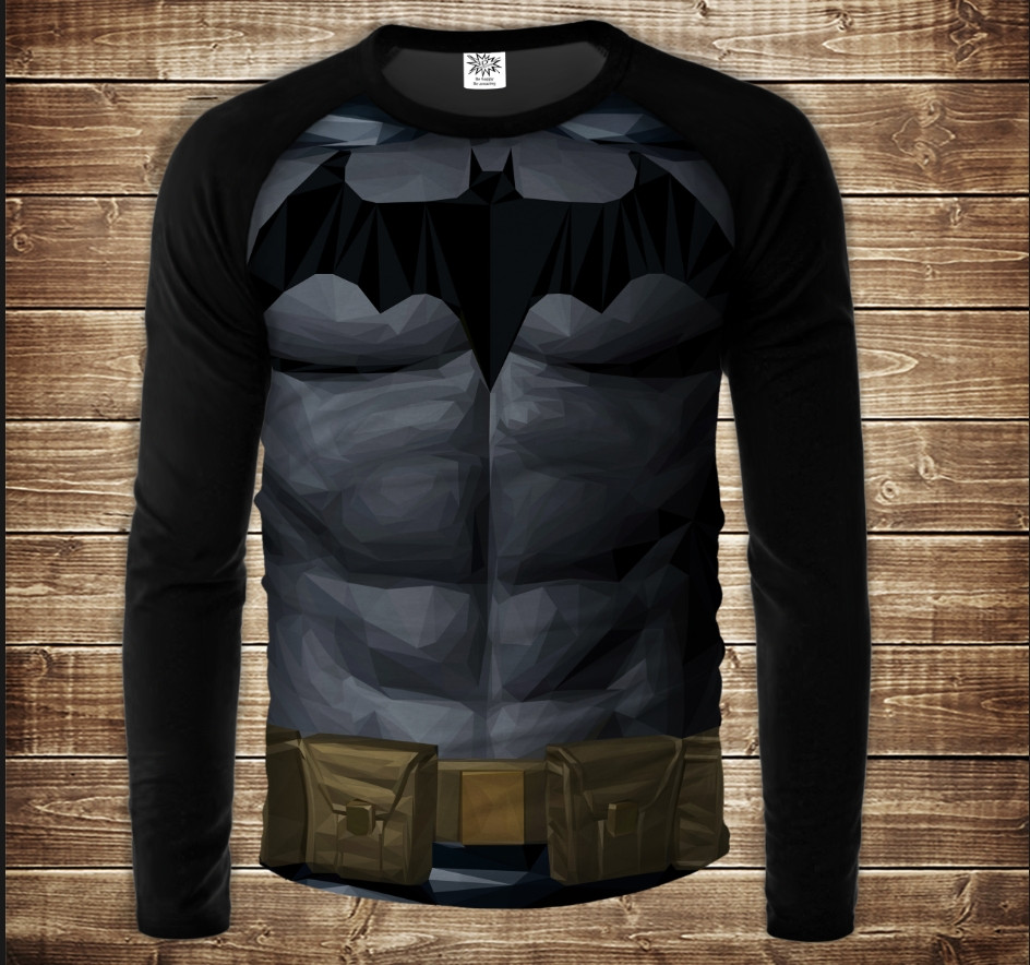 Лонгслив-реглан с 3D принтом: Торс Бетмен Арт. Дорослі і Дитячі розміри ВСІ Розміри, фото 1