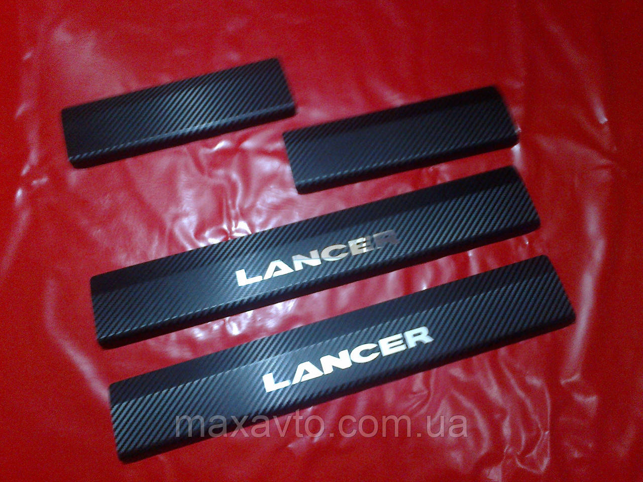 Накладки на пороги карбон MITSUBUSHI LANCER 10, фото 1