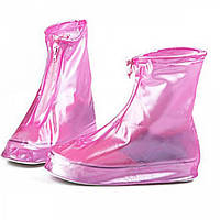 Чехлы-бахилы ПВХ для обуви от дождя Coolnice CB98P розовые - L (39-40)