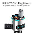 ФМ-модулятор FM трансмітер Aiver F42 RGB Car MP3 Player Bluetooth v4.2 Quick Charge 3.0 Silver, фото 7