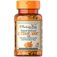 Витамины и минералы Puritan's Pride Timed Release C-Time 1000 mg, 60 каплет