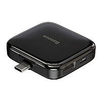 Переходник Baseus USB-Hub Fully folded portable 4-in-1 Type-C, Black (CAHUB-DW01)