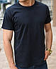 Бірюзова (блакитна) чоловіча футболка/однотонні бавовняні футболки, фото 4