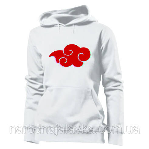 Толстовка Наруто Акацукі. Біла утеплена толстовка.