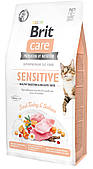 Сухий корм для вибагливих котів з чутливим травленням Brit Care Cat GF Sensitive HDigestion & Delicate 7 кг