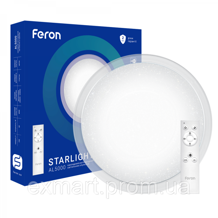 Світлодіодний світильник Feron AL5000 STARLIGHT 60 W RGB + пульт