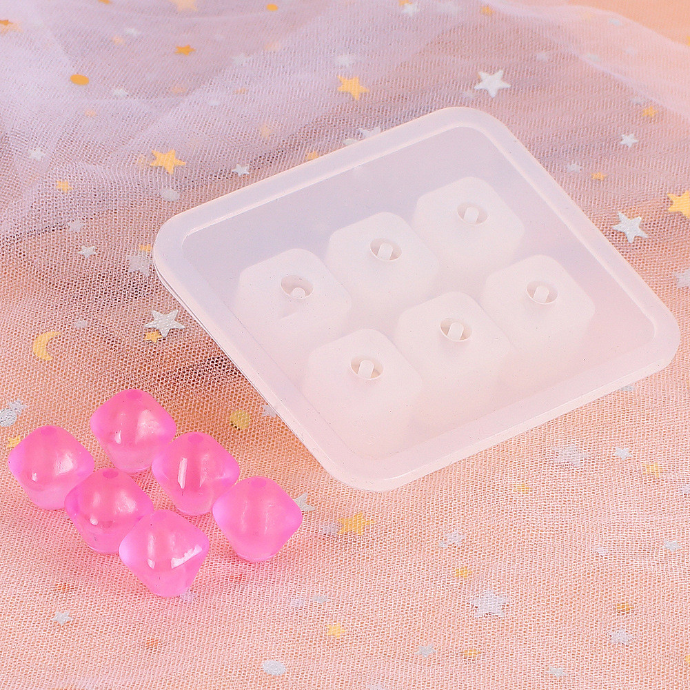 Молд силіконовий для намистин на 6 форм, Ромбовидні, 12 мм, фото 1