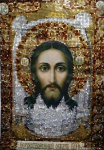 Алмазна вишивка, Ікона Ісус Христос, 30х40 см, дзеркальні стрази
