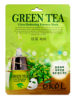 Тканевая маска Ekel противовоспалительная и себорегулирующая Green Tea Ultra Hydrating Essence Mask