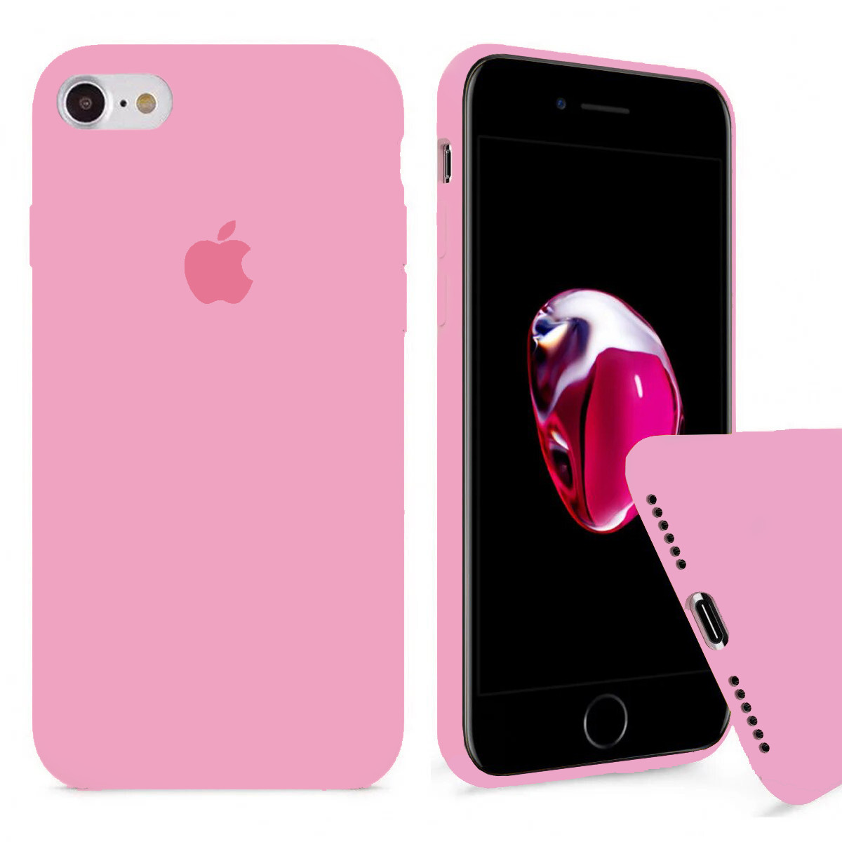 Чохол Silicone FULL case для IPhone 7 Light Pink рожевий