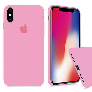 Чохол Silicone FULL case для IPhone X/Xs Light Pink рожевий