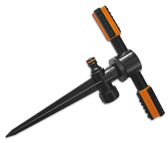Зрошувач 2 ріжковий DUO, обертовий на кілку,
BLACK LINE, ECO-TS1010, фото 1