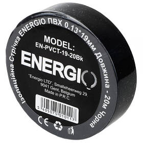 Ізоляційна стрічка ENERGIO ПВХ 0.13 * 19мм 20м чорна