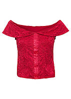 Блузка жіноча червона з великим декольте Rainbow