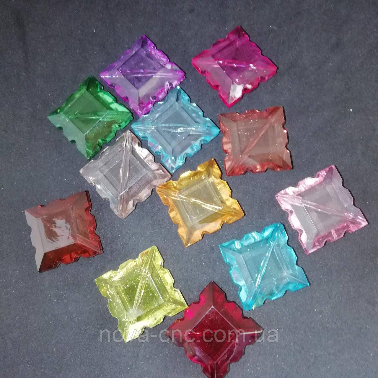 Намистини акрил "Квадрат, ромб" колір мікс 23 мм 500 грам