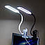 Настільна лампа світлодіодна на прищіпці гнучка LED лед біла лампа прищіпка XSD 206 USB кабель 24 діода, фото 7