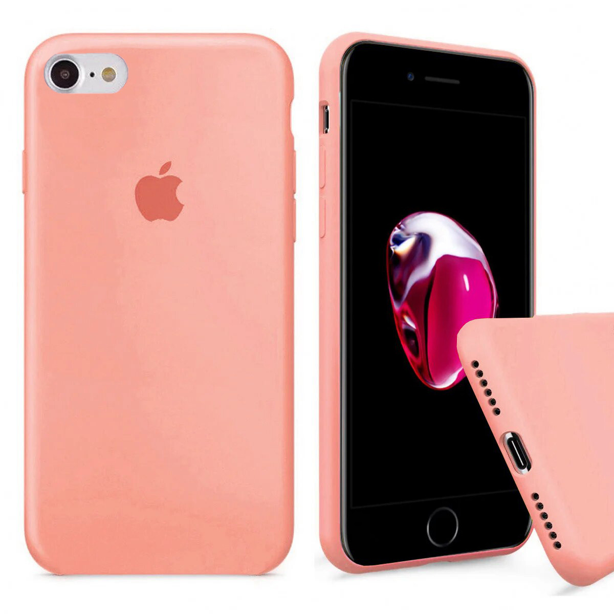 Чохол Silicone FULL case для IPhone 7 Peach жовтогарячий