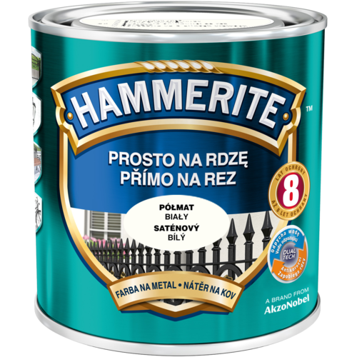 Емаль — фарба напівматова Hammerite, Білий, 0.7 л