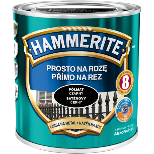 Емаль — фарба напівматова Hammerite, Чорний, 0.7 л