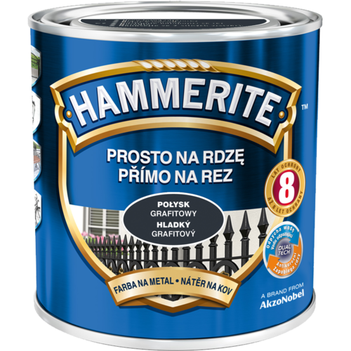 Емаль — фарба глянсова Hammerite, Графітовий, 2.5 л