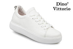 Жіночі білі кеди/кріпери натуральна шкіра Dino Vittorio