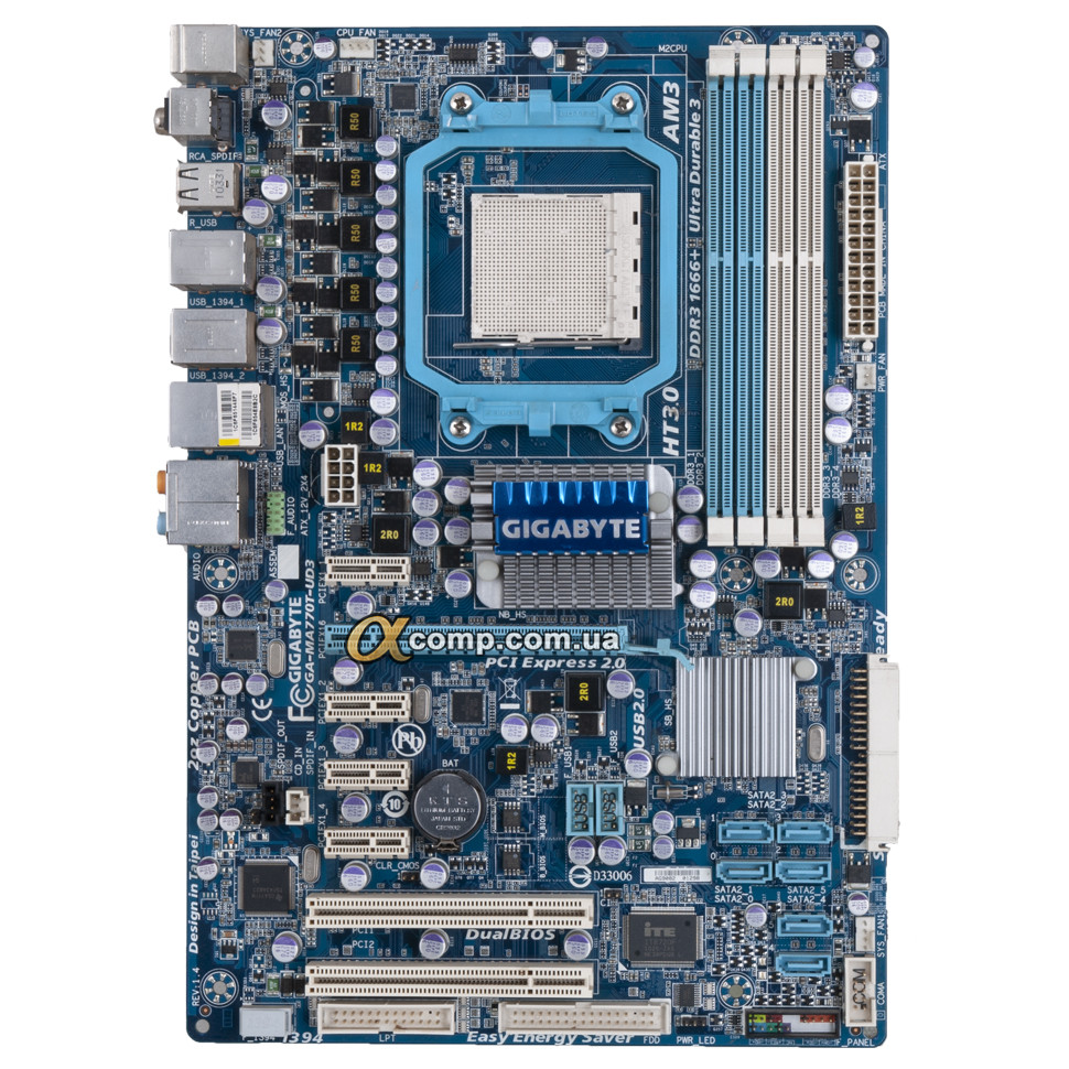 Купить Материнская плата Gigabyte GA-MA770T-UD3 rev1.0 (AM3 AMD 770 4× ...