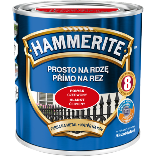 Емаль — фарба глянсова Hammerite, Червоний, 0.7 л