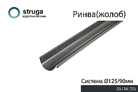 Ринва 2м, 125/90 STRUGA Графіт (RAL 7024)