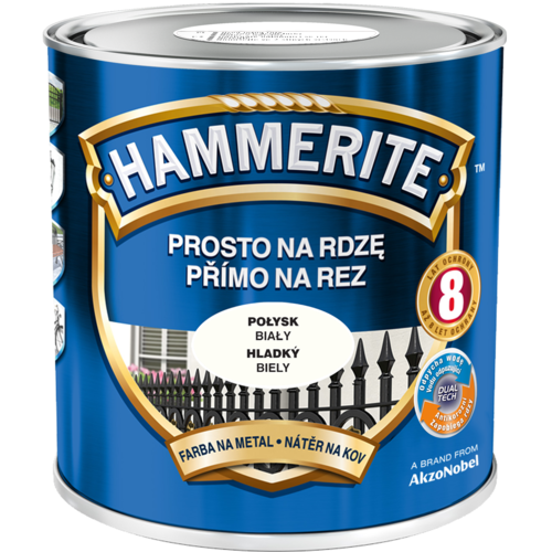 Емаль — фарба глянсова Hammerite, Білий, 2.5 л