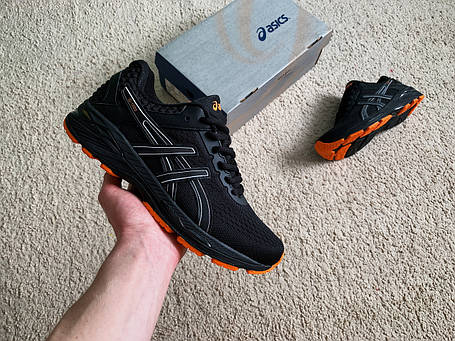 Чоловічі спортивні кросівки Asics GT-1000 чорний помаранчевий, фото 1