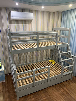 Ліжко двоярусне дерев'яне трансформер  Барс2