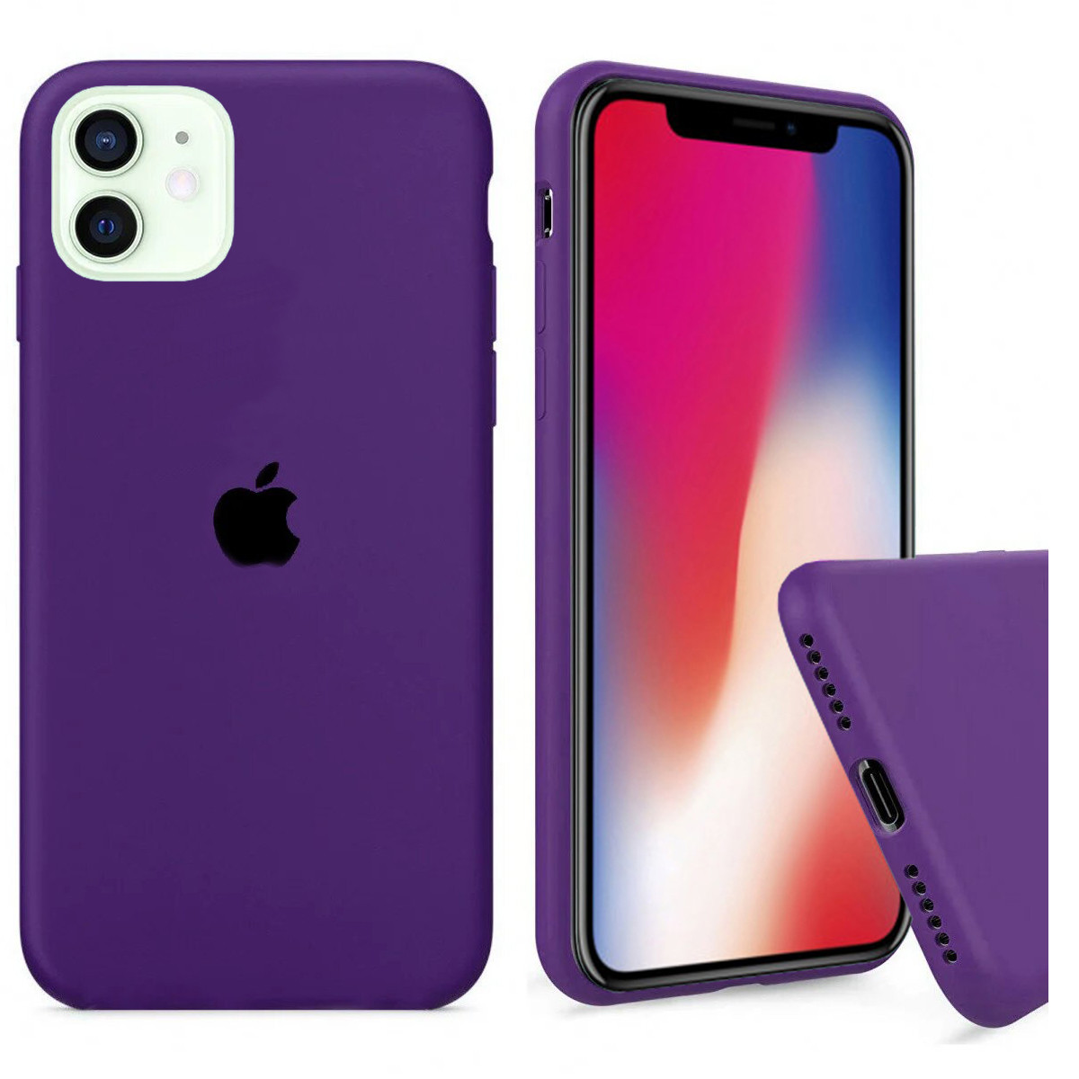 Чохол Silicone FULL case для IPhone 12 Mini Purple фіолетовий