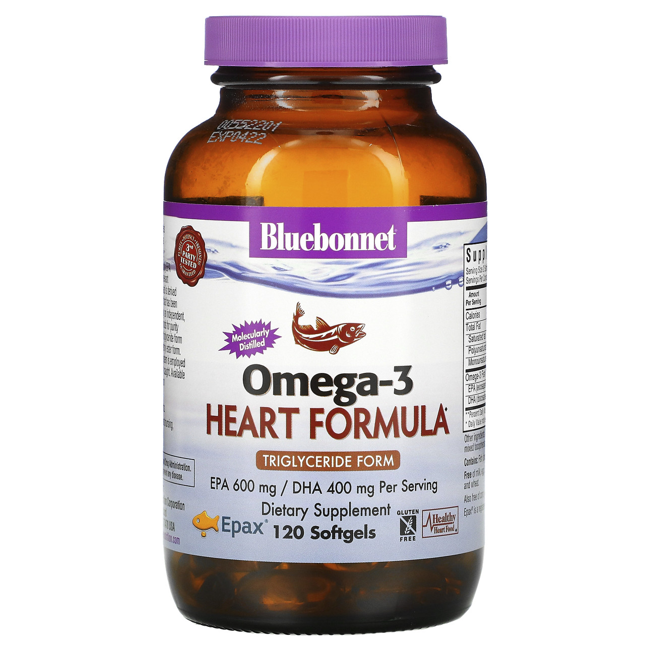 Формула серця, Омега-3, Bluebonnet Nutrition, 120 кап.