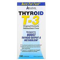 Жіросжігателя, Thyroid T-3, Absolute Nutrition, 180 капсул