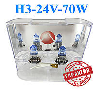 Штатные Лампы цоколь H3 24V Вольт 70W Ватт P43T. Лампы с эффектом ксенона Cool Blue Intense + 100%