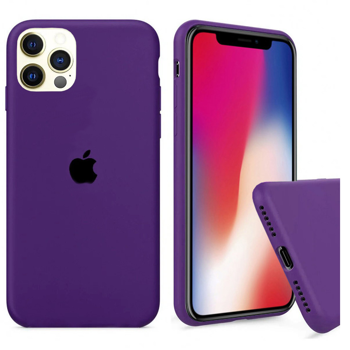 Чохол Silicone FULL case для IPhone 12 Pro Purple фіолетовий