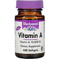 Витамин А 10000 МЕ, Bluebonnet Nutrition, 100 кап.