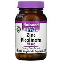 Цинк пиколинат, Zinc Picolinate, Bluebonnet Nutrition, 50 мг, 100 кап.
