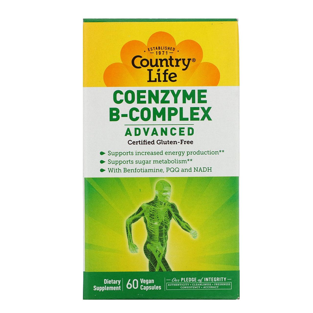 Коензим B-комплекс, Coenzyme B-Complex, Country Life, 60 кап.